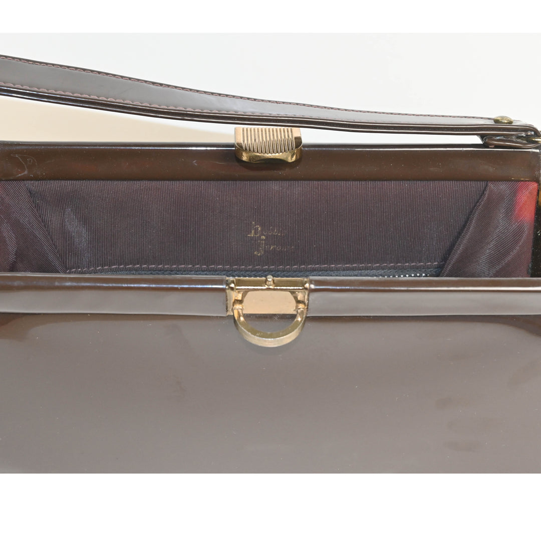 Brown High Gloss 1950's Handbag