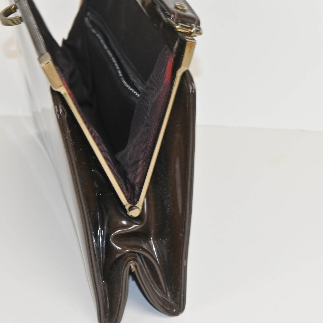 Brown High Gloss 1950's Handbag