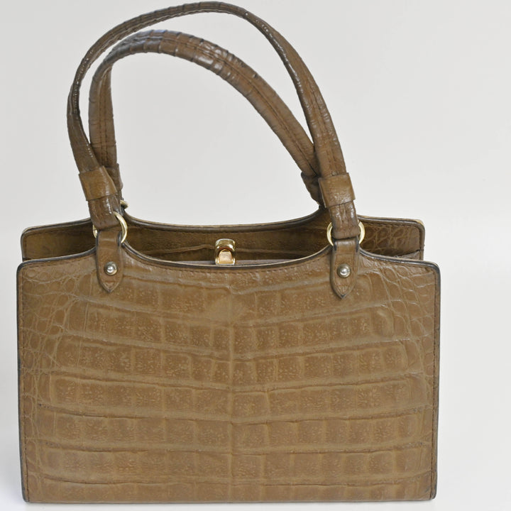 Brown Faux Reptile Purse - 1960's