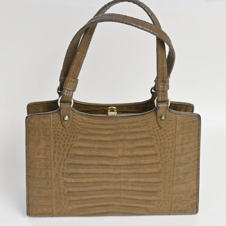 Vintage Brown Faux Reptile Purse - 1960's