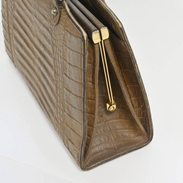 Brown Faux Reptile Purse - 1960's