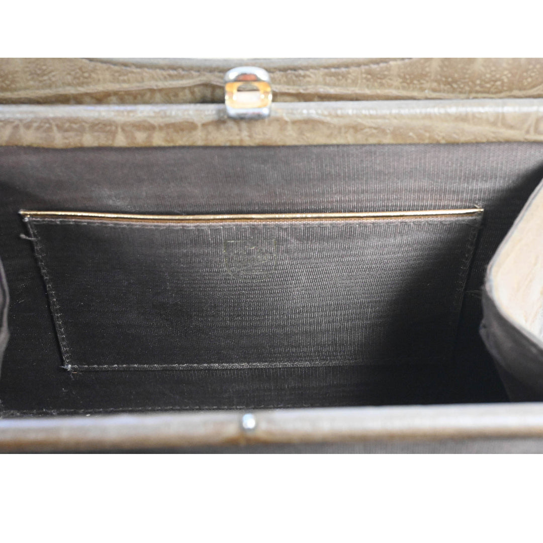 Brown Faux Reptile Purse - 1960's