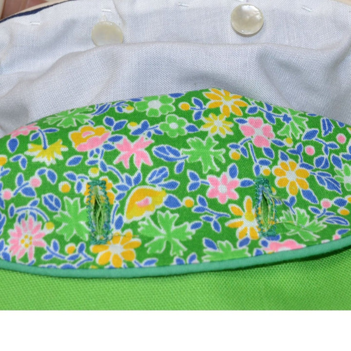 Green Bermuda Bag 1970's Purse With Plastic Snap Handles