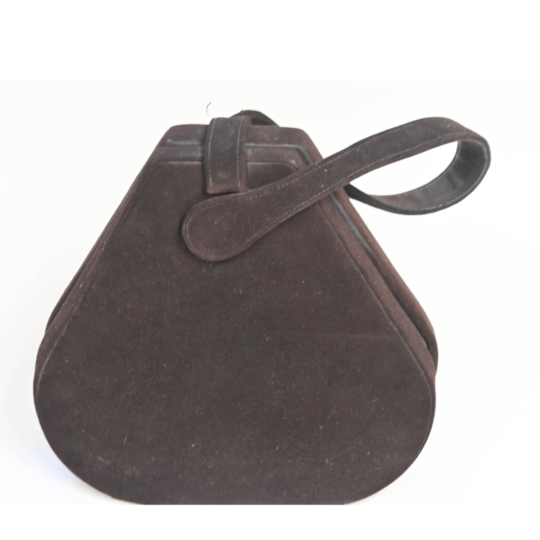 Brown Suede Loop Handle Handbag 1940’s
