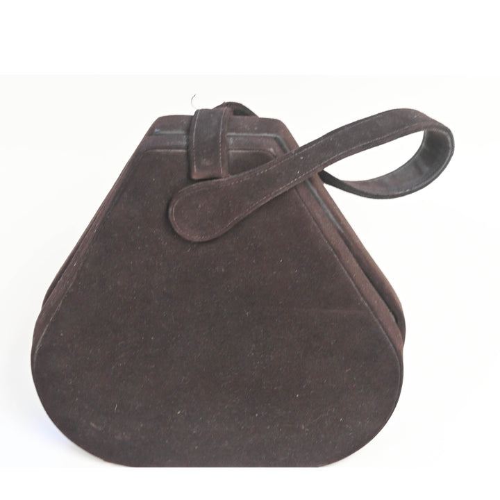 Brown Suede Loop Handle Handbag 1940’s