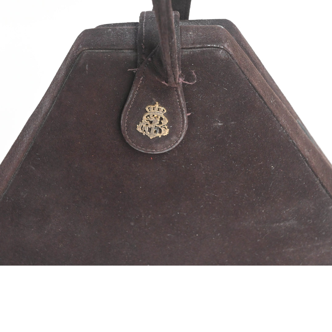 Brown Suede Loop Handle Handbag 1940’s