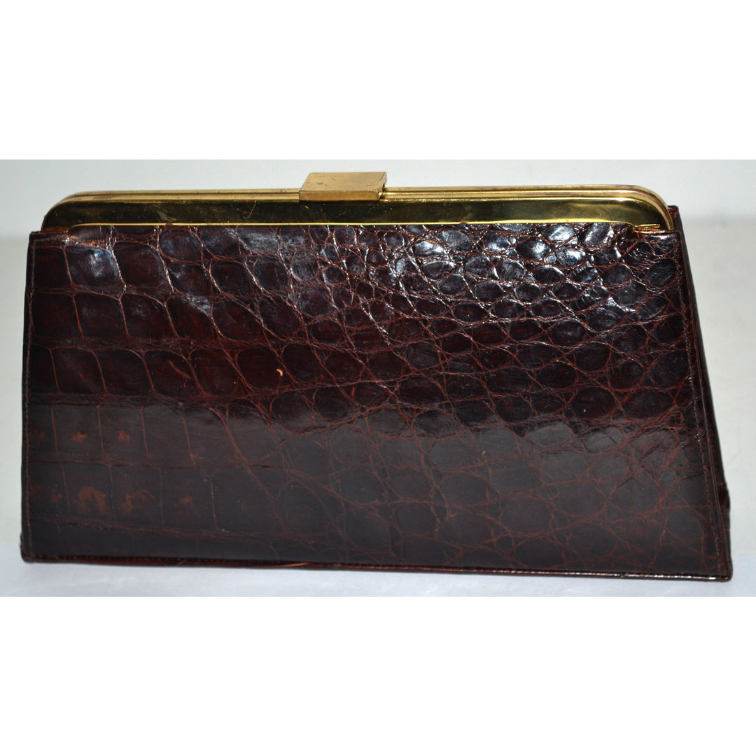 Vintage Crocodile Clutch Purse By Marshall Field