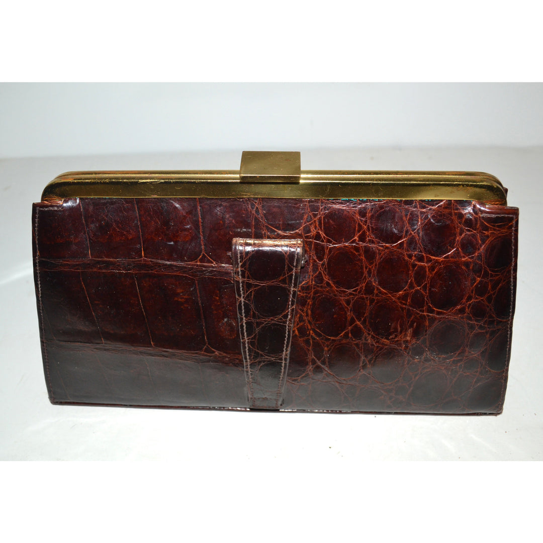 Vintage Crocodile Clutch Purse By Marshall Field
