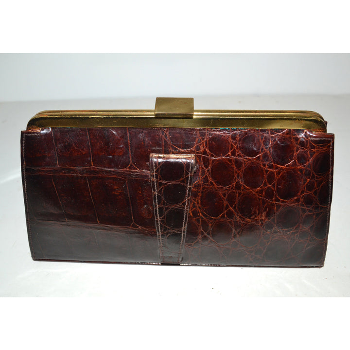 Vintage Crocodile Clutch Purse By Marshall Field