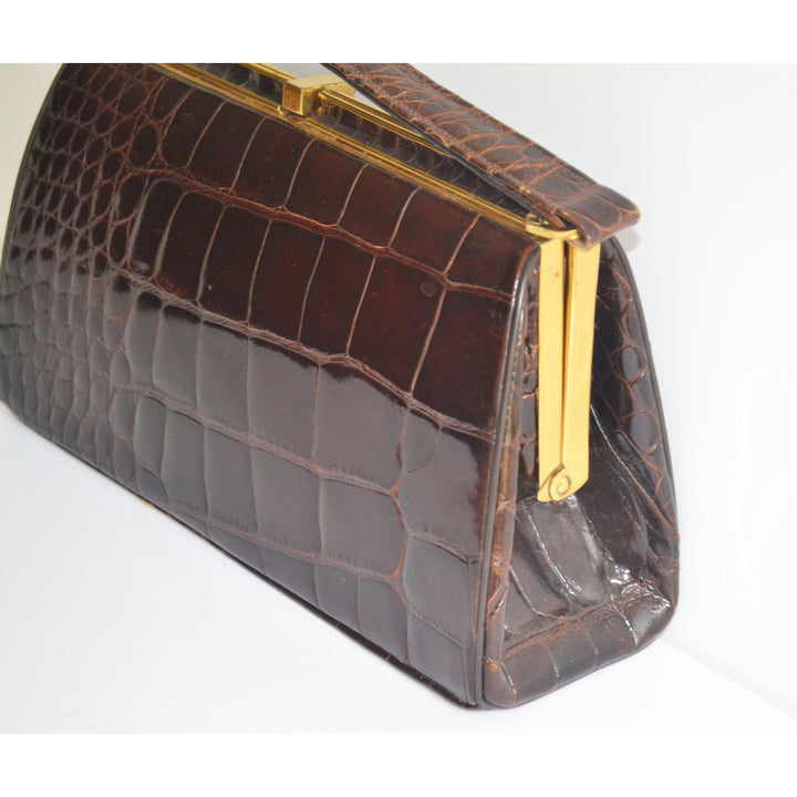 Vintage Brown Alligator Purse By Bellstone