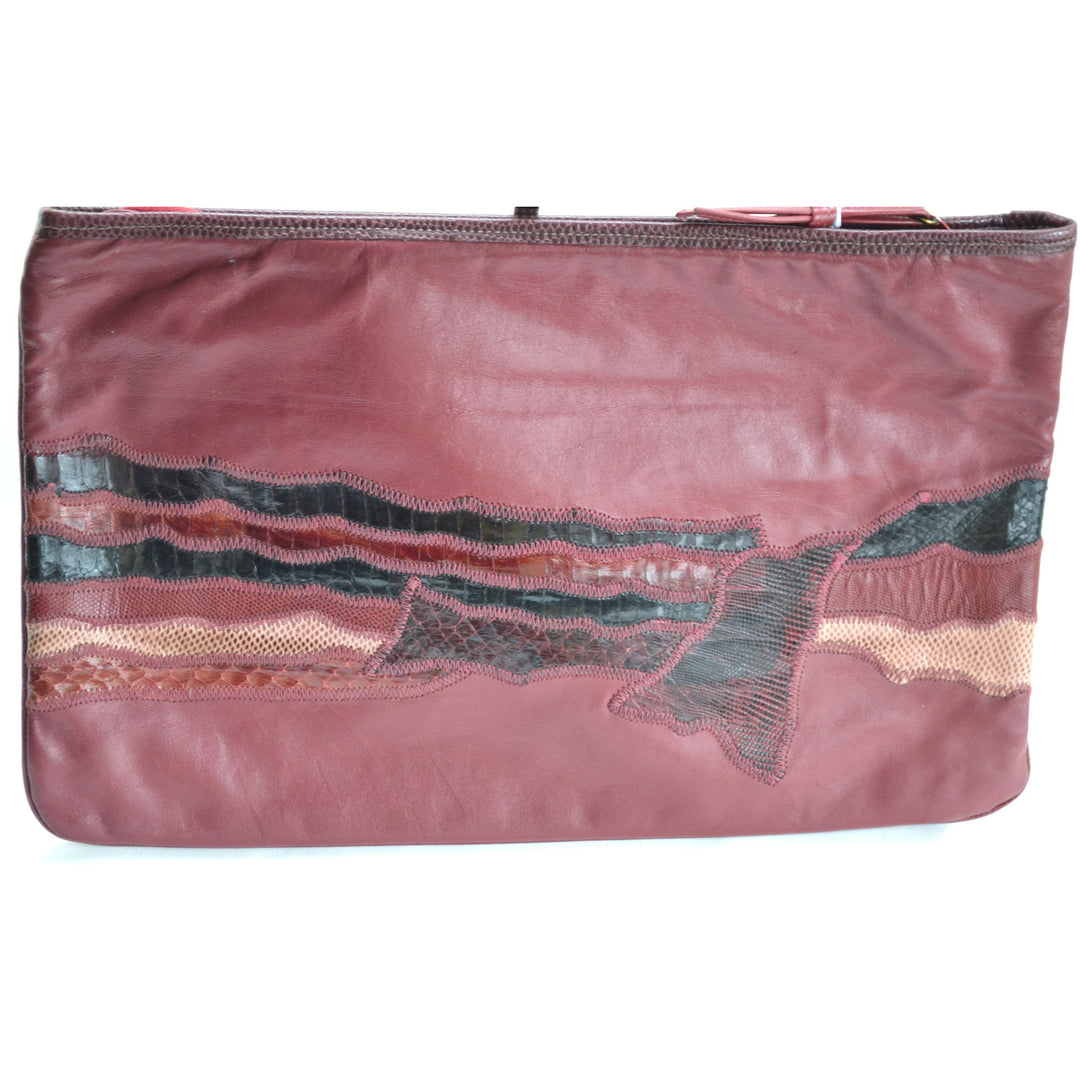 Vintage Reptile Patchwork Clutch Purse By Vasilis