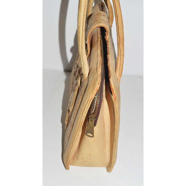 Vintage Natural Tooled Leather Mexican Purse