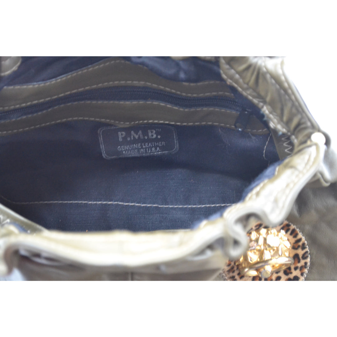 Vintage Safari Leather Clutch Purse By P.M.B