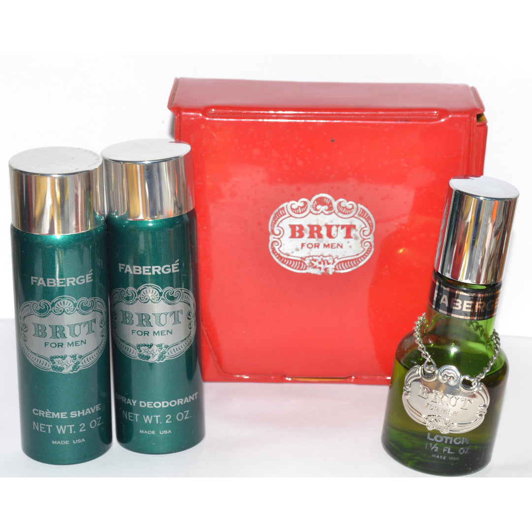 Vintage Brut For Men Travel Set By Faberge