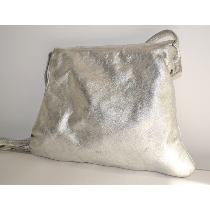 Vintage Silver Lame Wearable Art Purse By Carvalhu's Of Rio