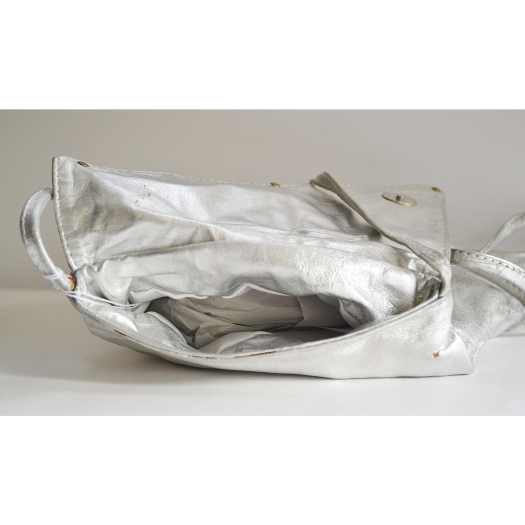 Vintage Silver Lame Wearable Art Purse By Carvalhu's Of Rio