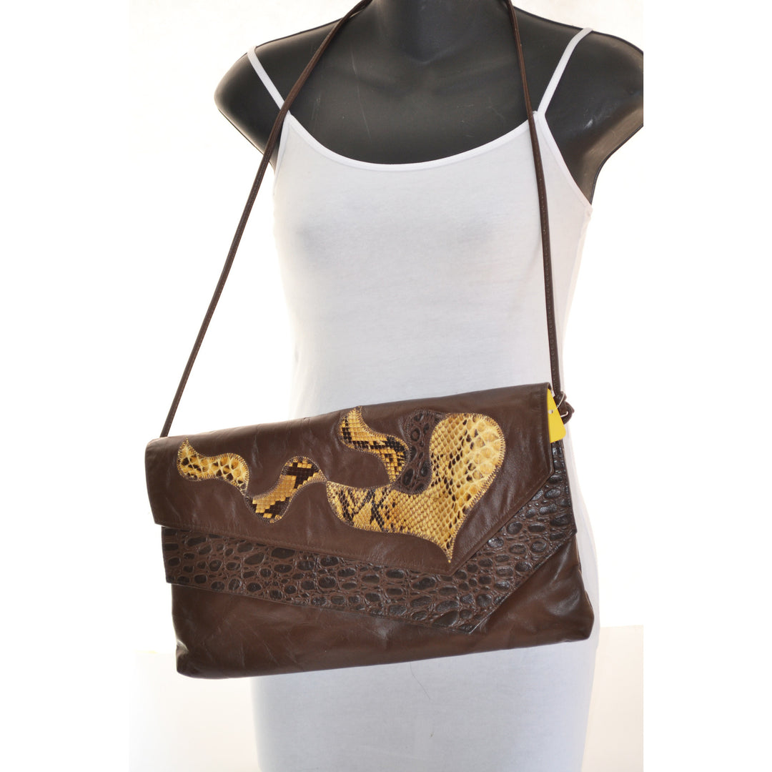 Vintage Patch Reptile Leather Purse By Saereun