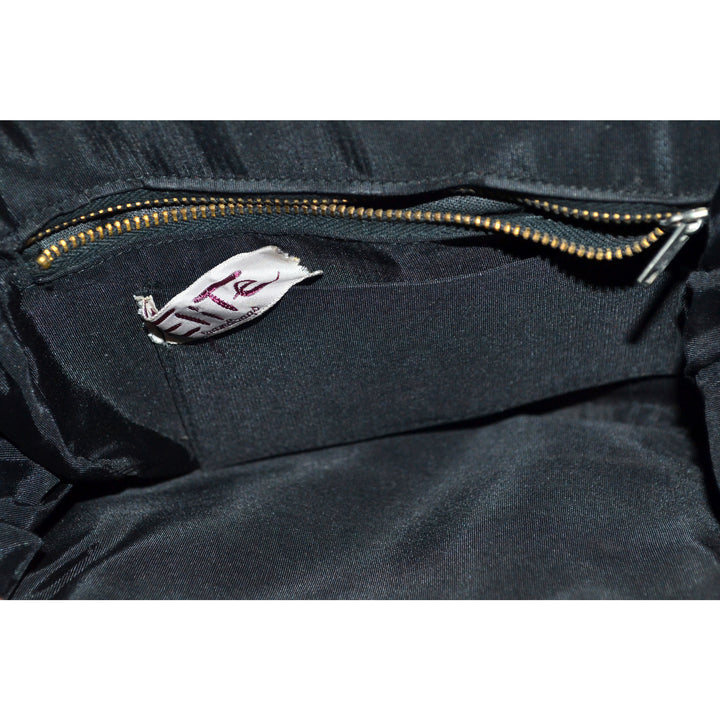 Vintage Black Leather Handbag Purse By Elite