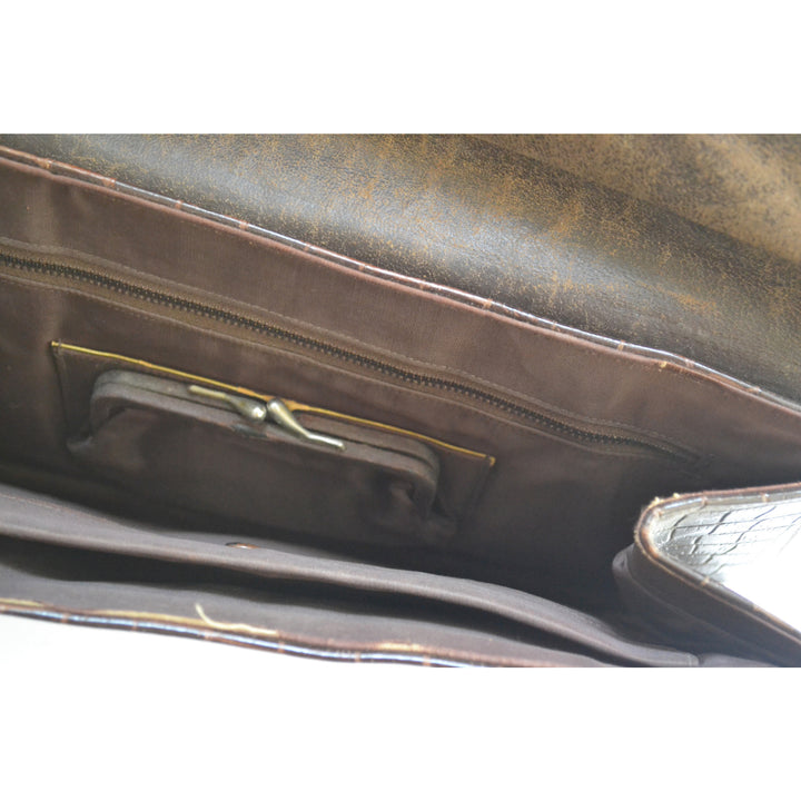 Vintage Crocodile Embossed Leather Clutch Purse