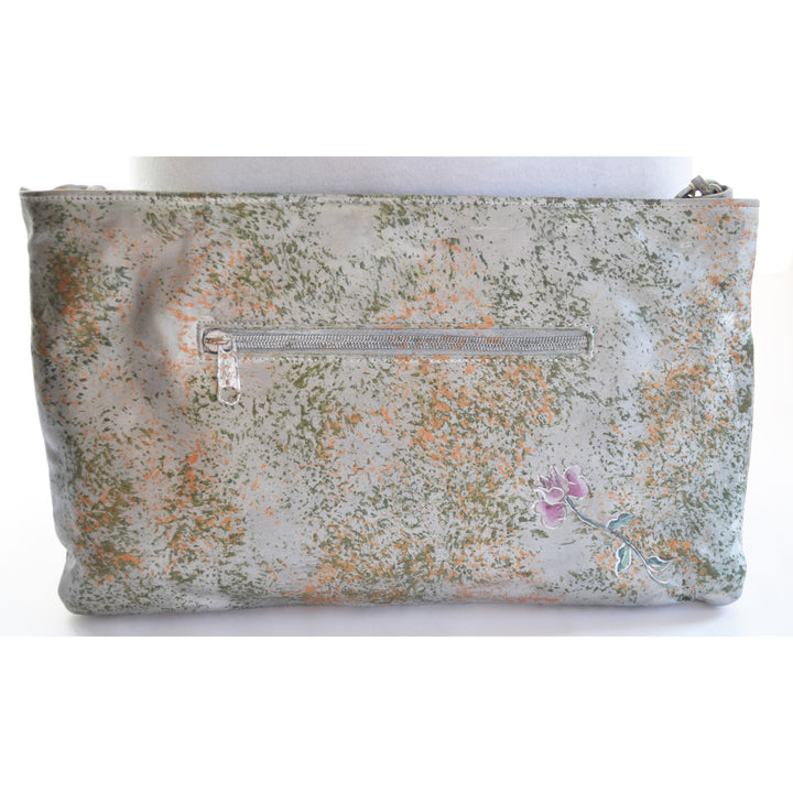 Vintage Silver Tone Painted Purse By Fancy Nancy - 1980's