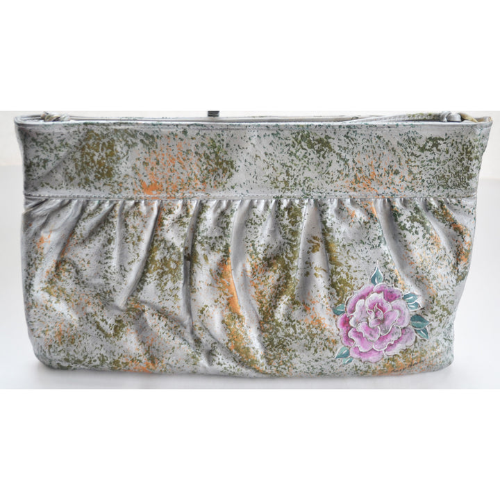 Vintage Silver Tone Painted Purse By Fancy Nancy - 1980's