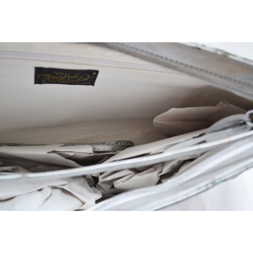 Vintage Silver Tone Painted Purse By Fancy Nancy - 1980's