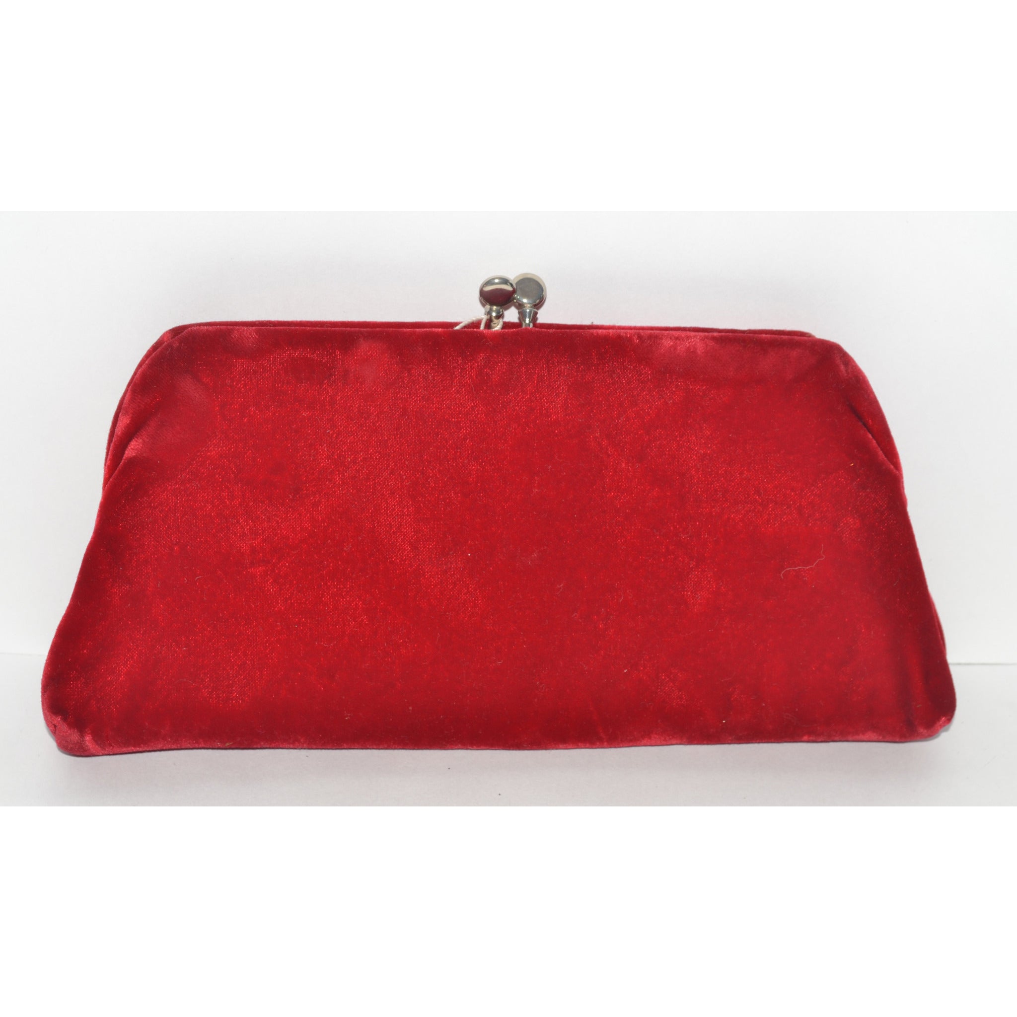 Vintage 1930s Red Velvet Clutch Purse, Small Evening Bag with Sequins and  Finger Strap