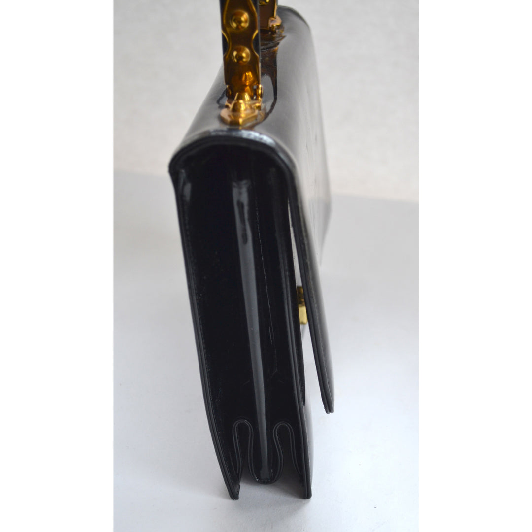 Vintage Black Patent Purse By Jerry Moss Holiday