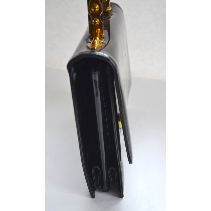 Vintage Black Patent Purse By Jerry Moss Holiday