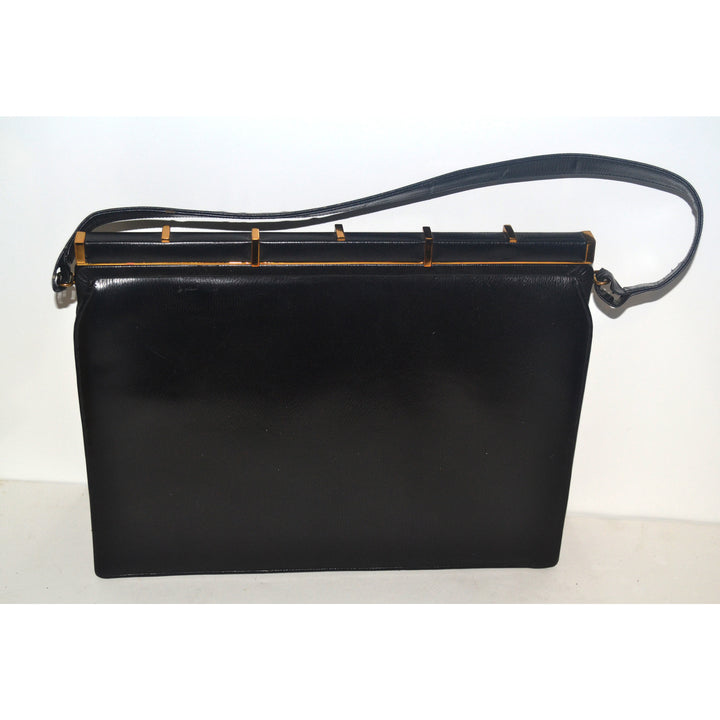 Vintage Black Leather Purse By Jerry Moss Holiday