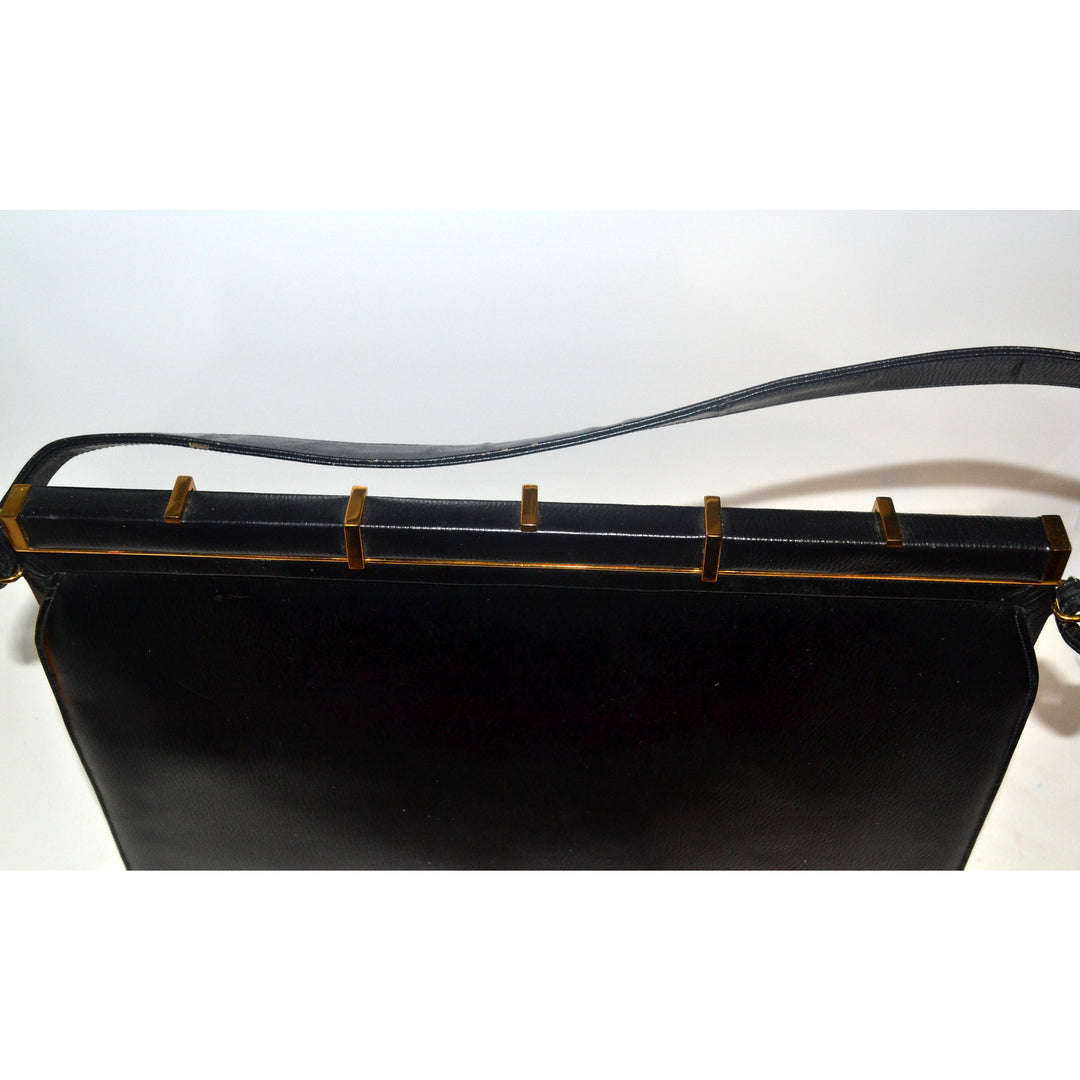 Vintage Black Leather Purse By Jerry Moss Holiday
