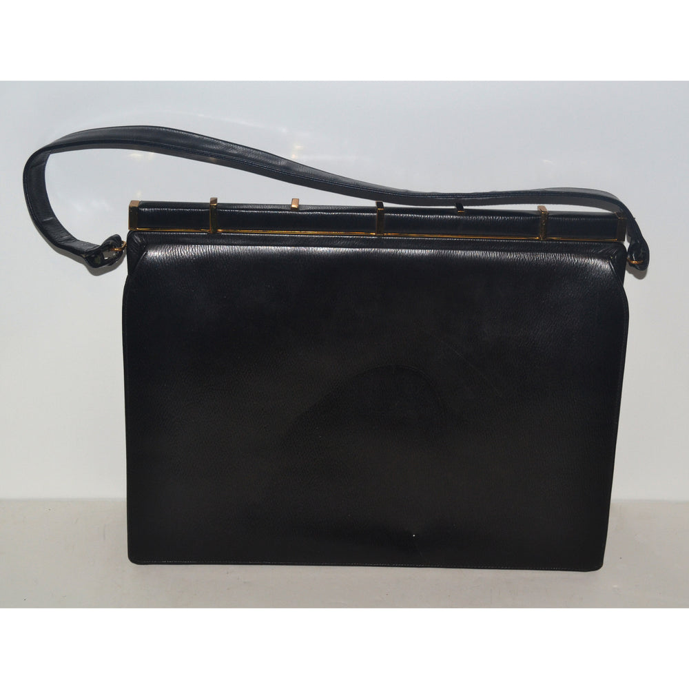 Vintage Black Leather Purse By Jerry Moss Holiday
