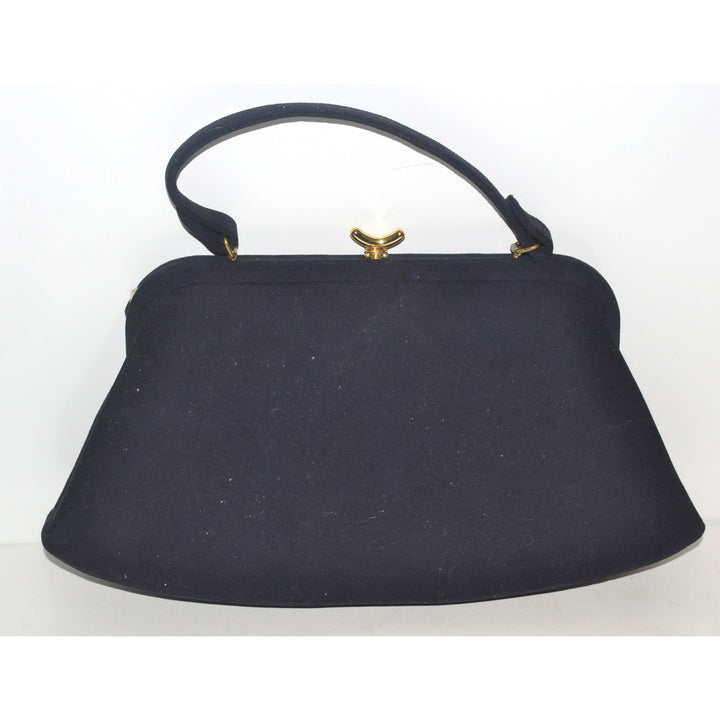 Vintage Navy Suede Purse By Kessler