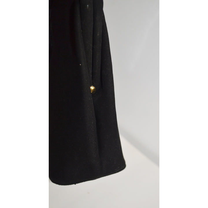 Vintage Keyhole Black Suede Purse By Kerrybrooke