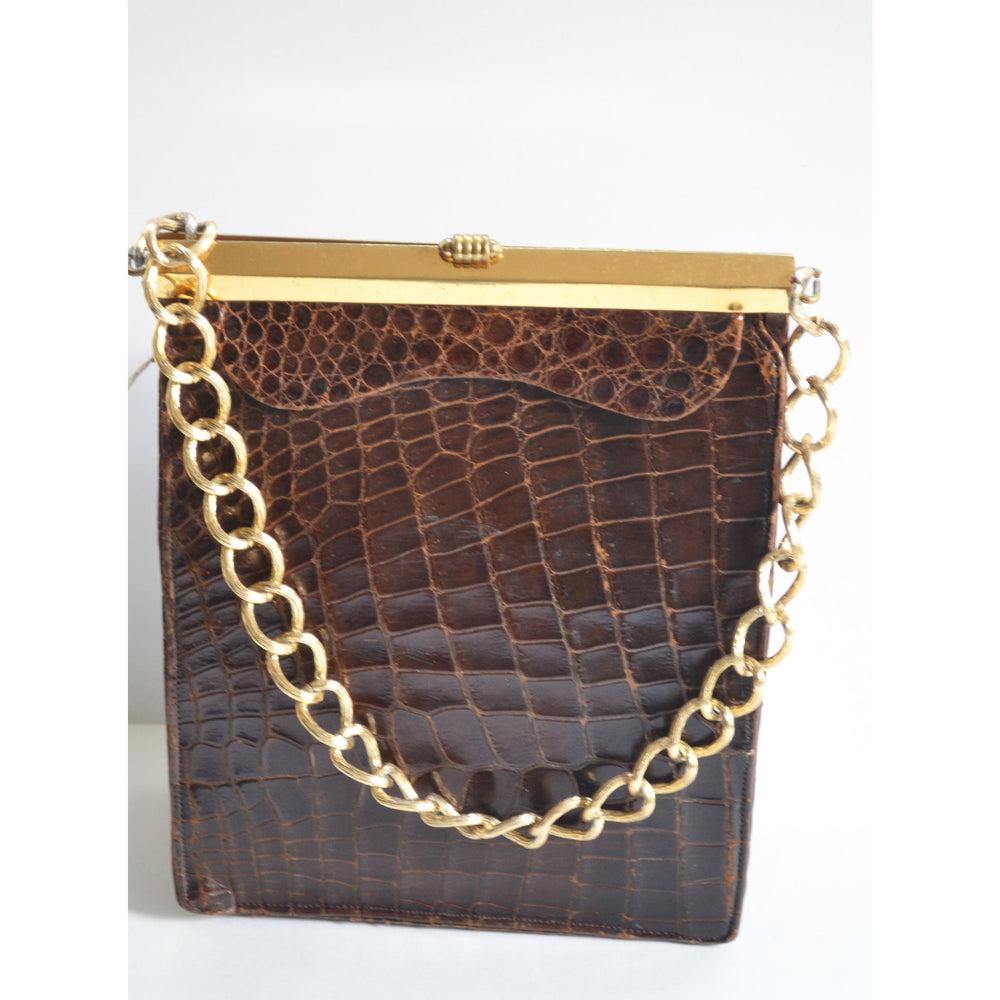 Vintage Alligator Chain Purse By Koro Creation