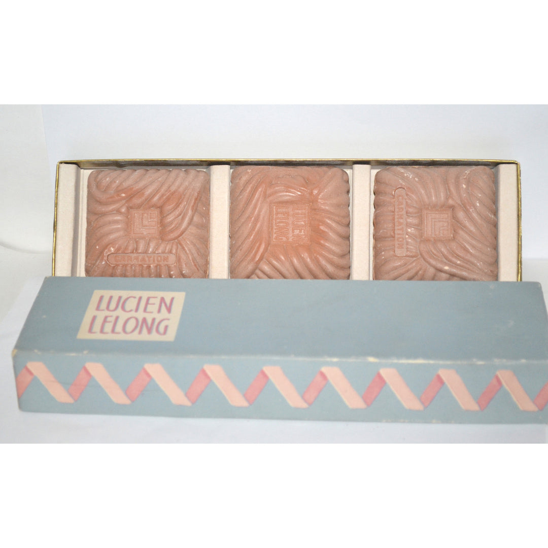 Vintage Carnation Soap Set By Lucien Lelong