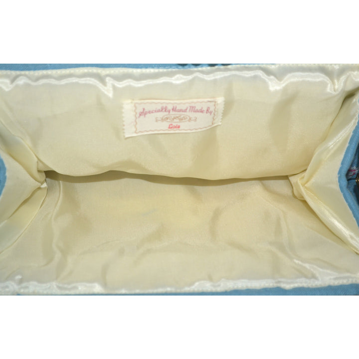 Vintage Blue Embroidered Purse By Lois