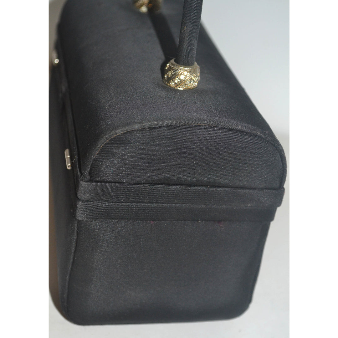 Vintage Rhinestone Pillbox Purse By Meyers