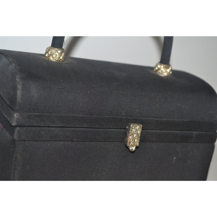 Vintage Rhinestone Pillbox Purse By Meyers