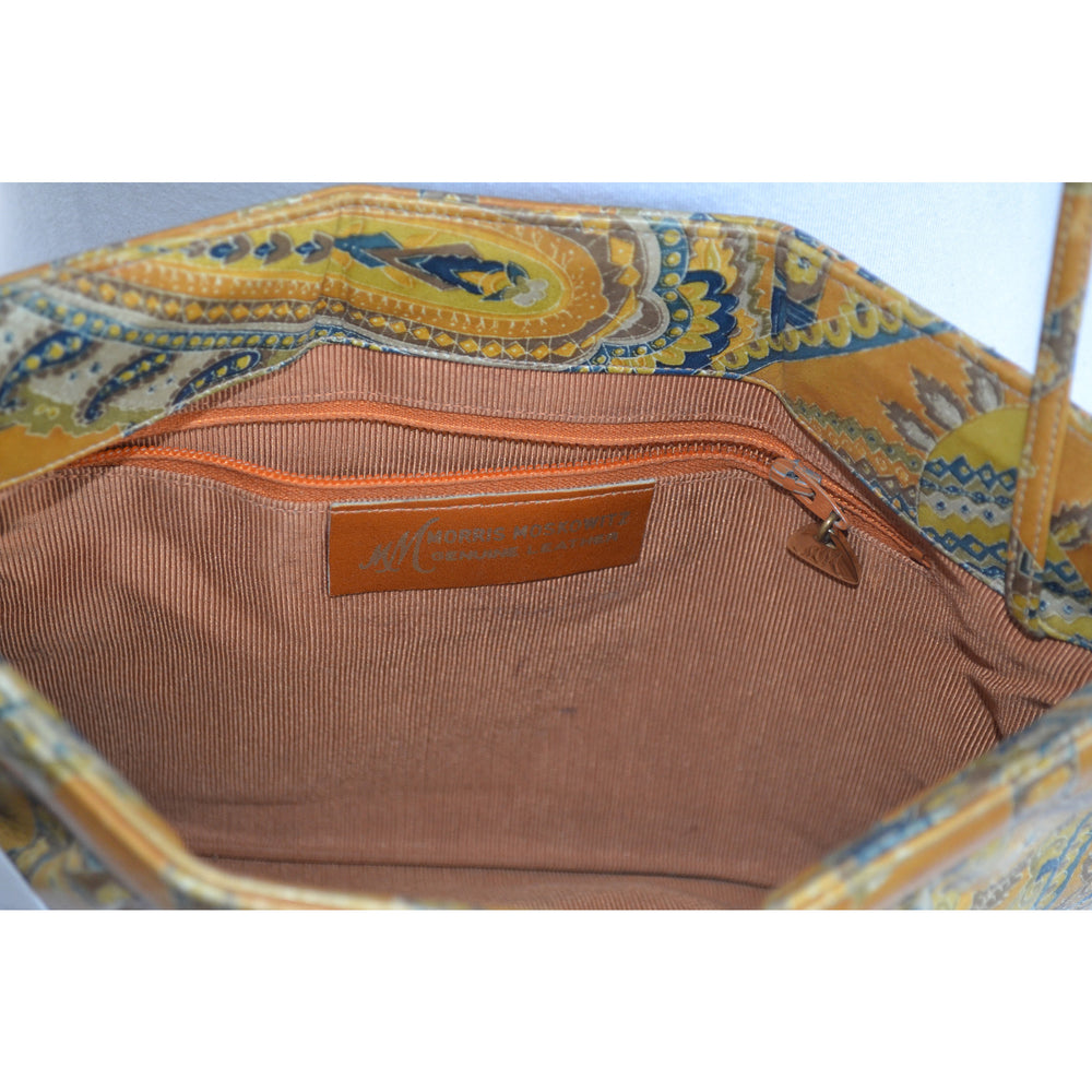 Vintage Paisley Leather Clutch Purse By Morris Moskowitz