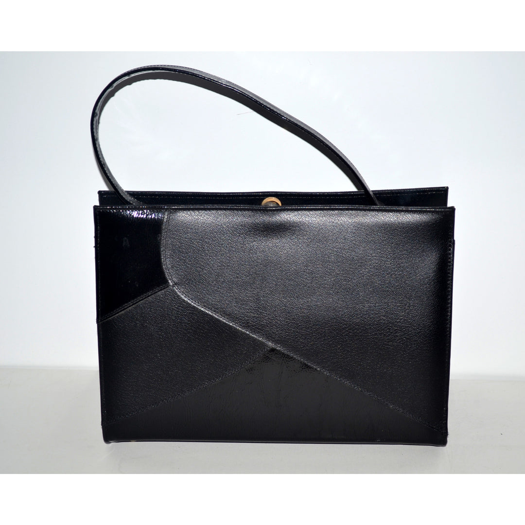Vintage Black Simulated Leather Handbag By Naturalizer