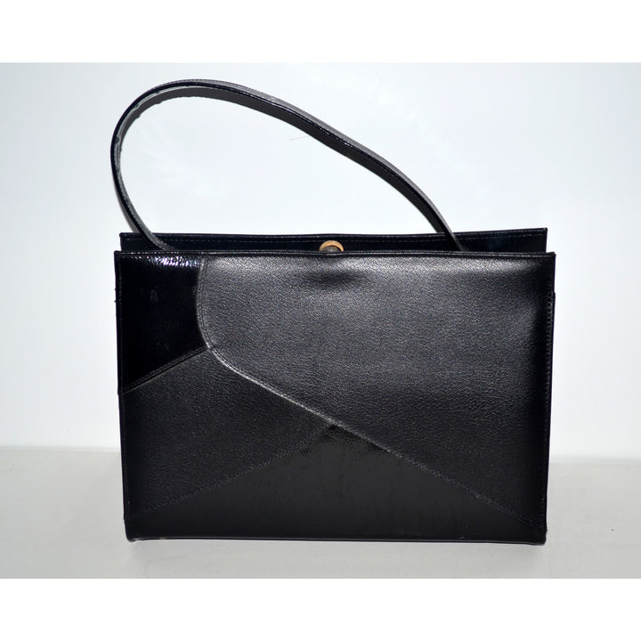 Vintage Black Simulated Leather Handbag By Naturalizer