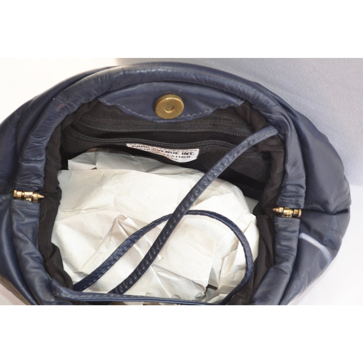 Vintage Leather Triangle Pouch Clutch Purse