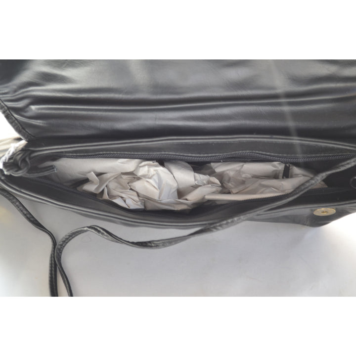 Vintage Black Polka Dot Asymmetrical Leather Clutch Purse