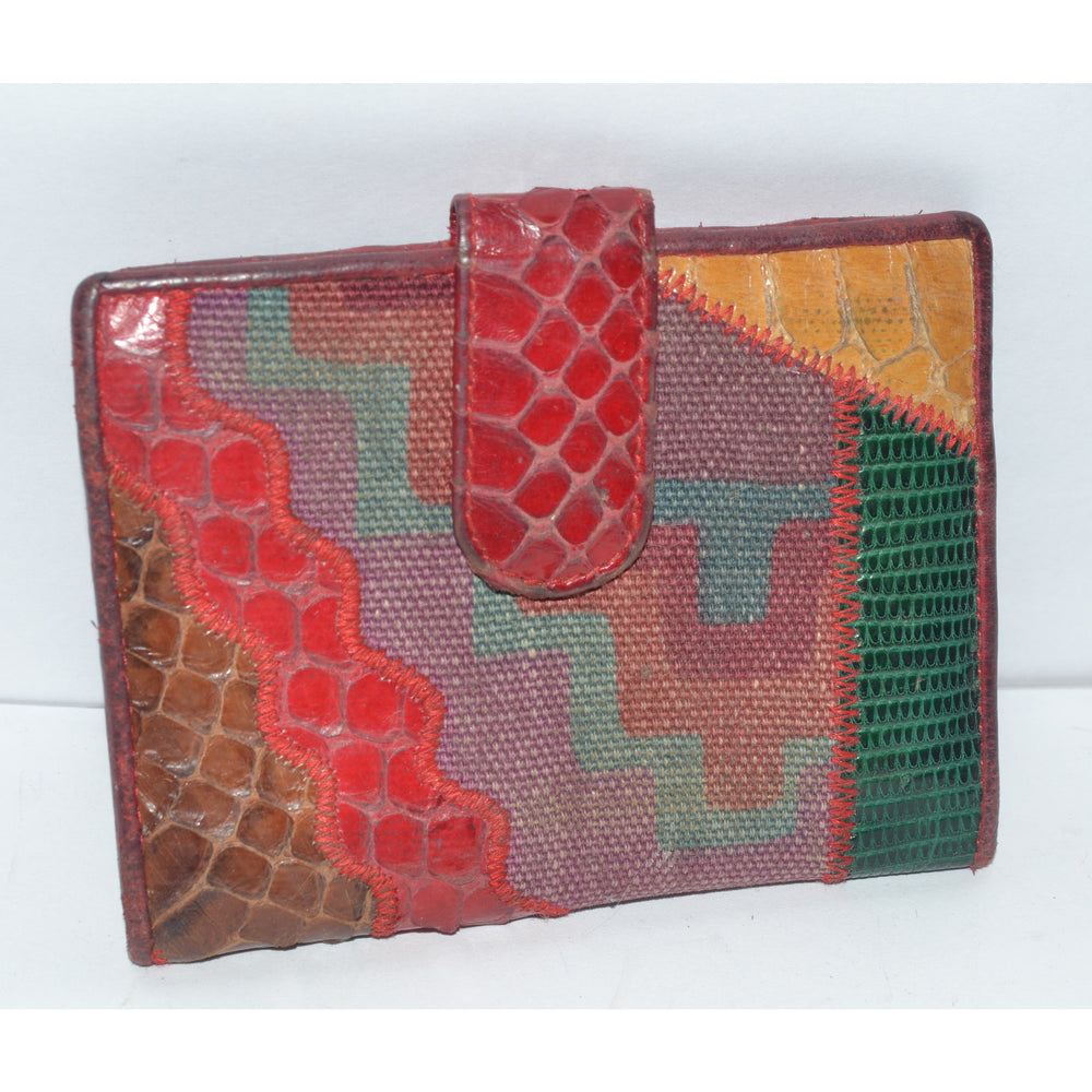 Vintage Snakeskin Patch Wallet By Sharif