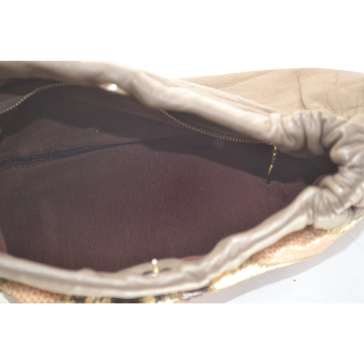 Vintage Brown Reptile & Patch Leather Purse By Margolin