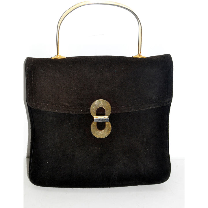 Vintage Black Suede Purse By Saks Fifth Avenue