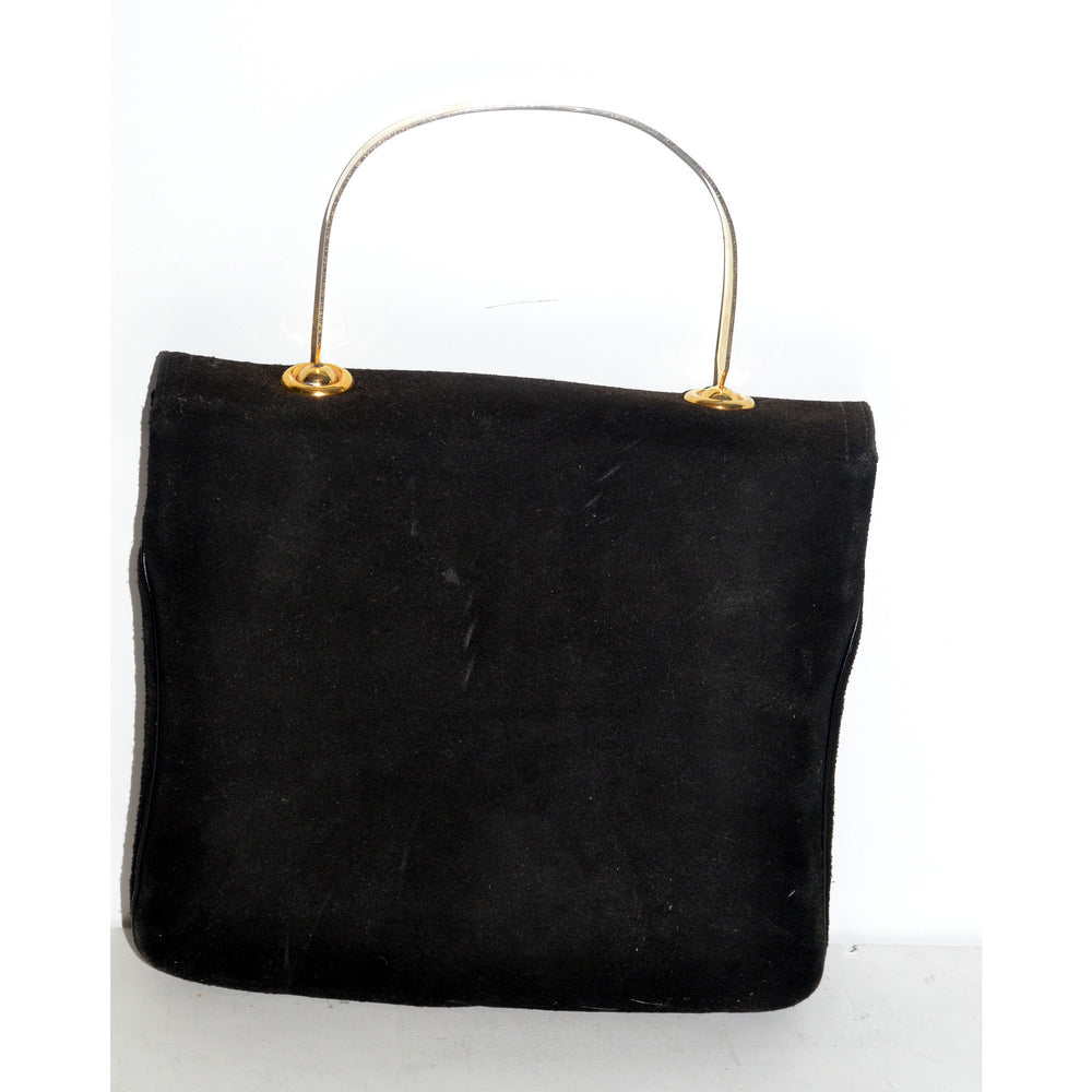 Vintage Black Suede Purse By Saks Fifth Avenue