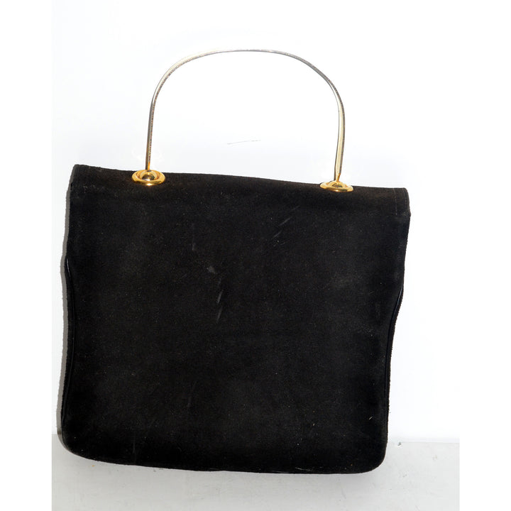 Vintage Black Suede Purse By Saks Fifth Avenue
