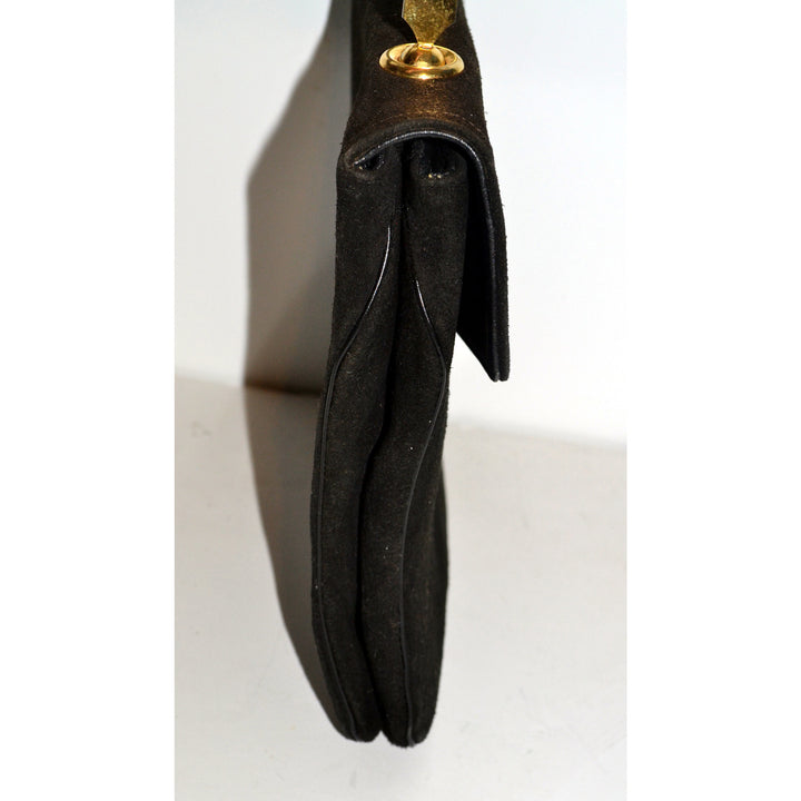 Vintage Black Suede Purse By Saks Fifth Avenue